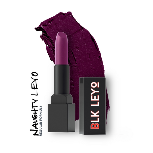 Indulge in the allure of BLK LEYO's Naughty Leyo Lipstick—a dreamy concoction of bold color and divine comfort. This high-coverage lip stain offers a mesmerizing, long-lasting purple hue with a creamy texture that glides effortlessly, leaving behind a silky, lightweight veil of allure. 